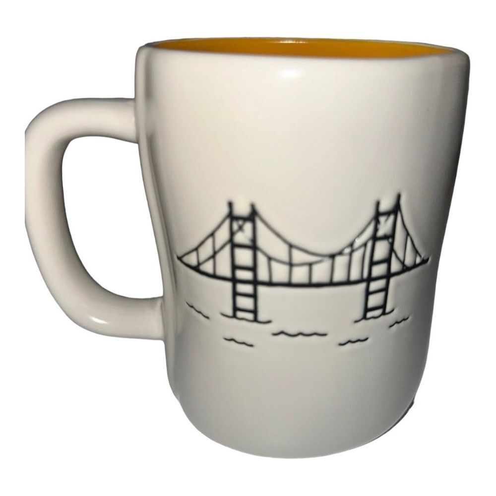 Rae Dunn San Fran Coffee Mug, Large Letter, Yellow Interior, Display - Picture 5 of 6